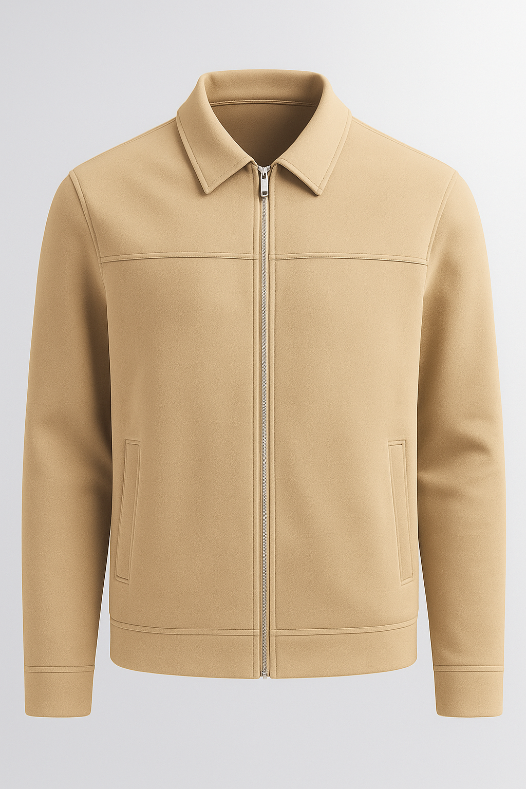 Beige Suede Jakke til Mænd - Moderne Casual Jakke - Ruskind - - Jakker - Valmont Wear