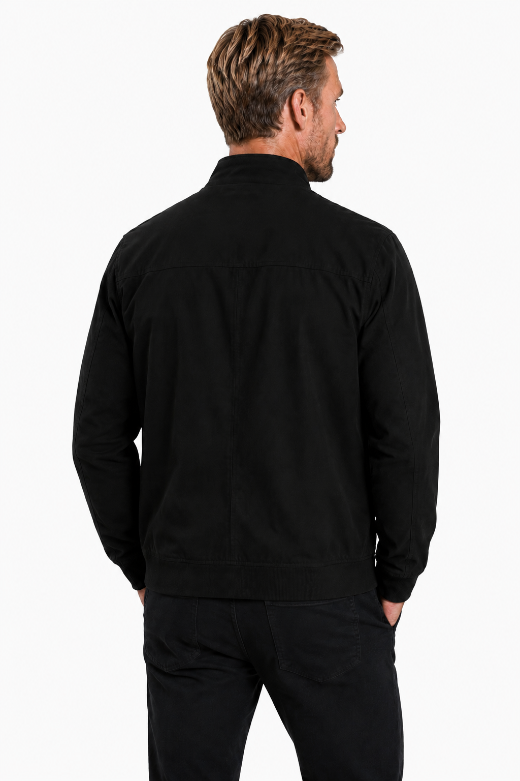 Bomberjakke til Mænd i Sort Uld - Klassisk Regular Fit Herrejakke til Hverdagsbrug - - Bomberjakke - Valmont Wear