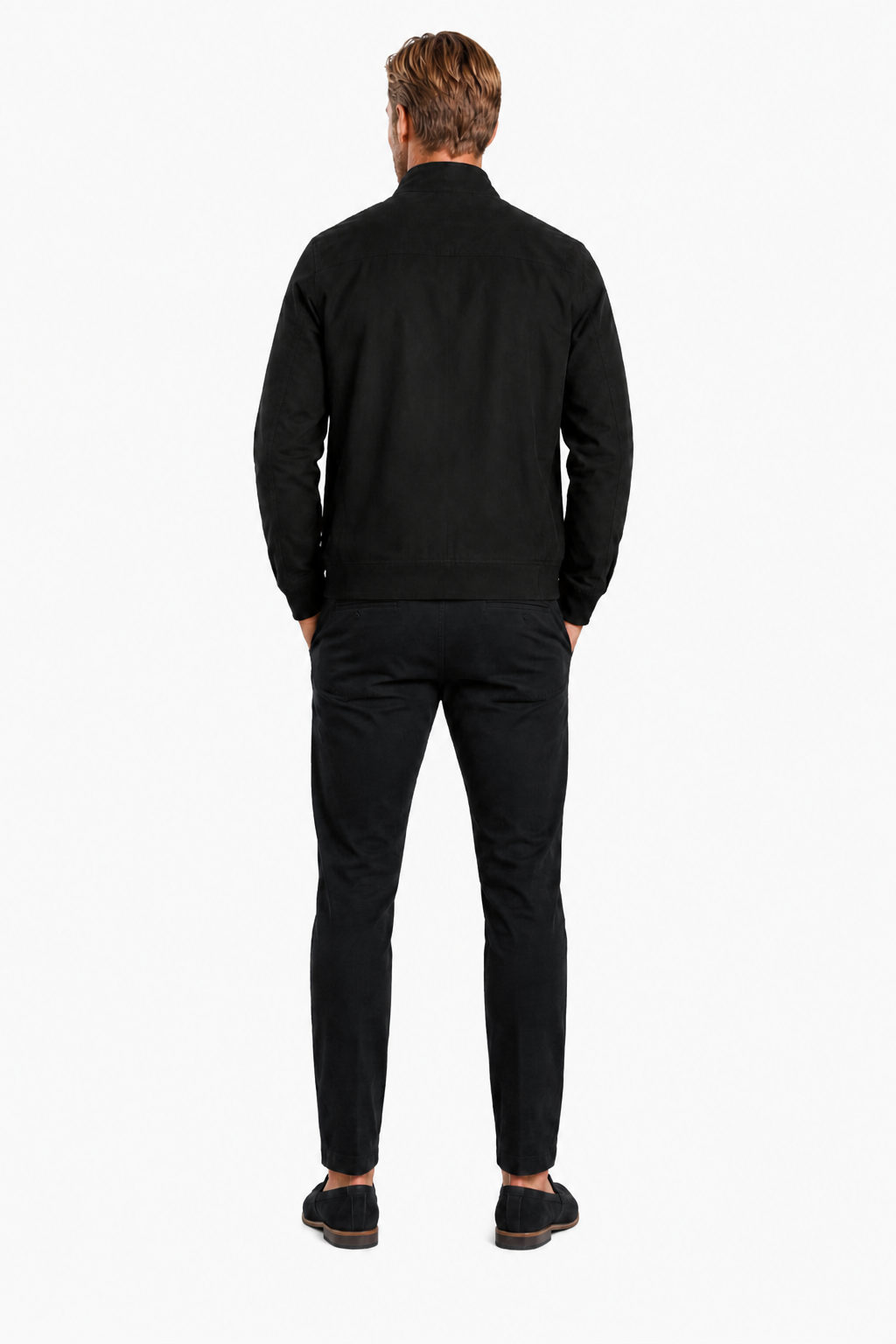 Bomberjakke til Mænd i Sort Uld - Klassisk Regular Fit Herrejakke til Hverdagsbrug - - Bomberjakke - Valmont Wear