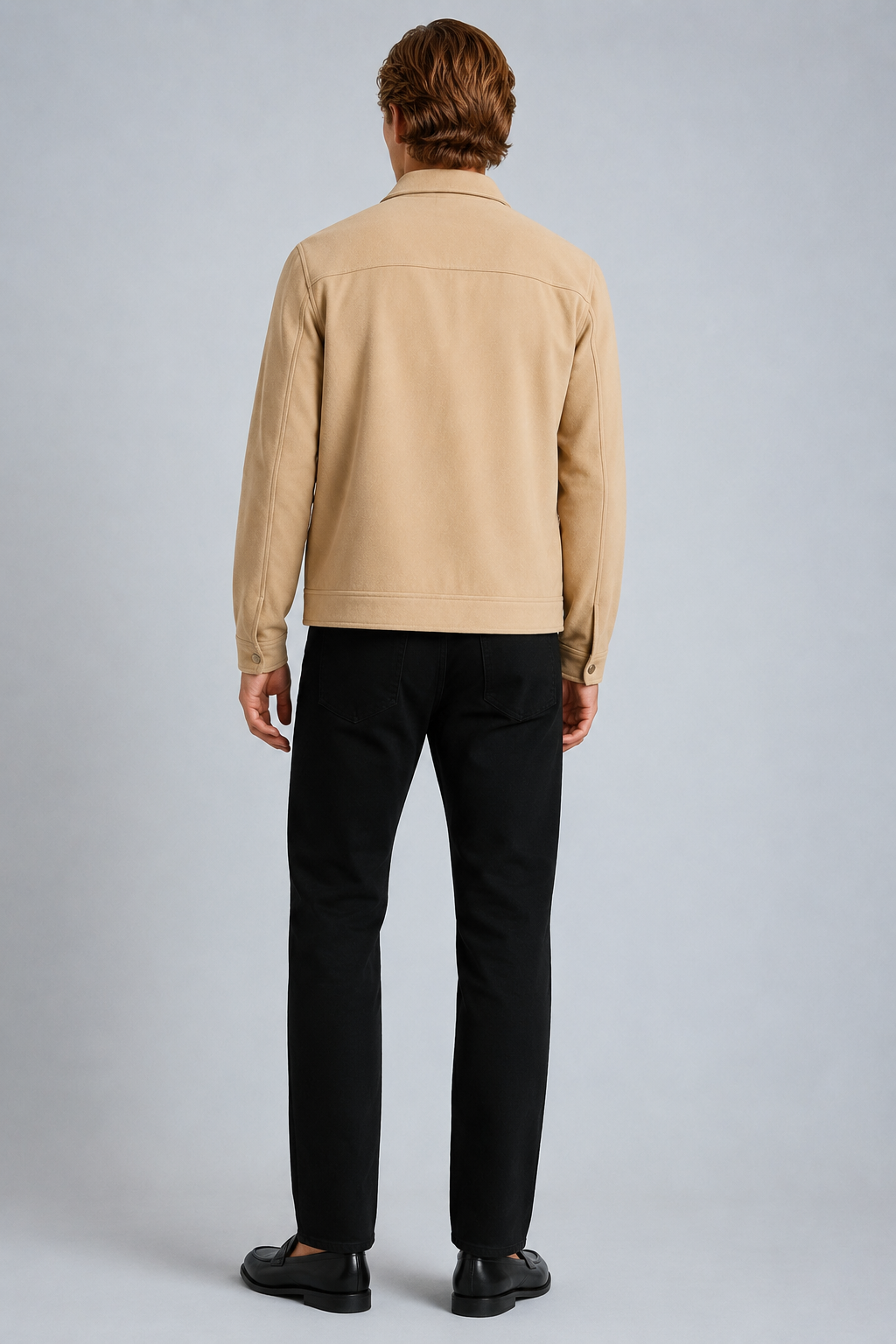 Beige Suede Jakke til Mænd - Moderne Casual Jakke - Ruskind - - Jakker - Valmont Wear