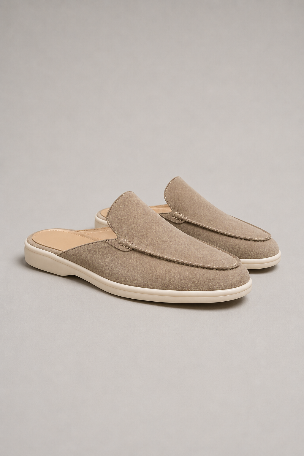 Mule Loafer til Mænd i Sand - Komfortabel Slip-On Sko med Åben Hæl - - Sko - Valmont Wear
