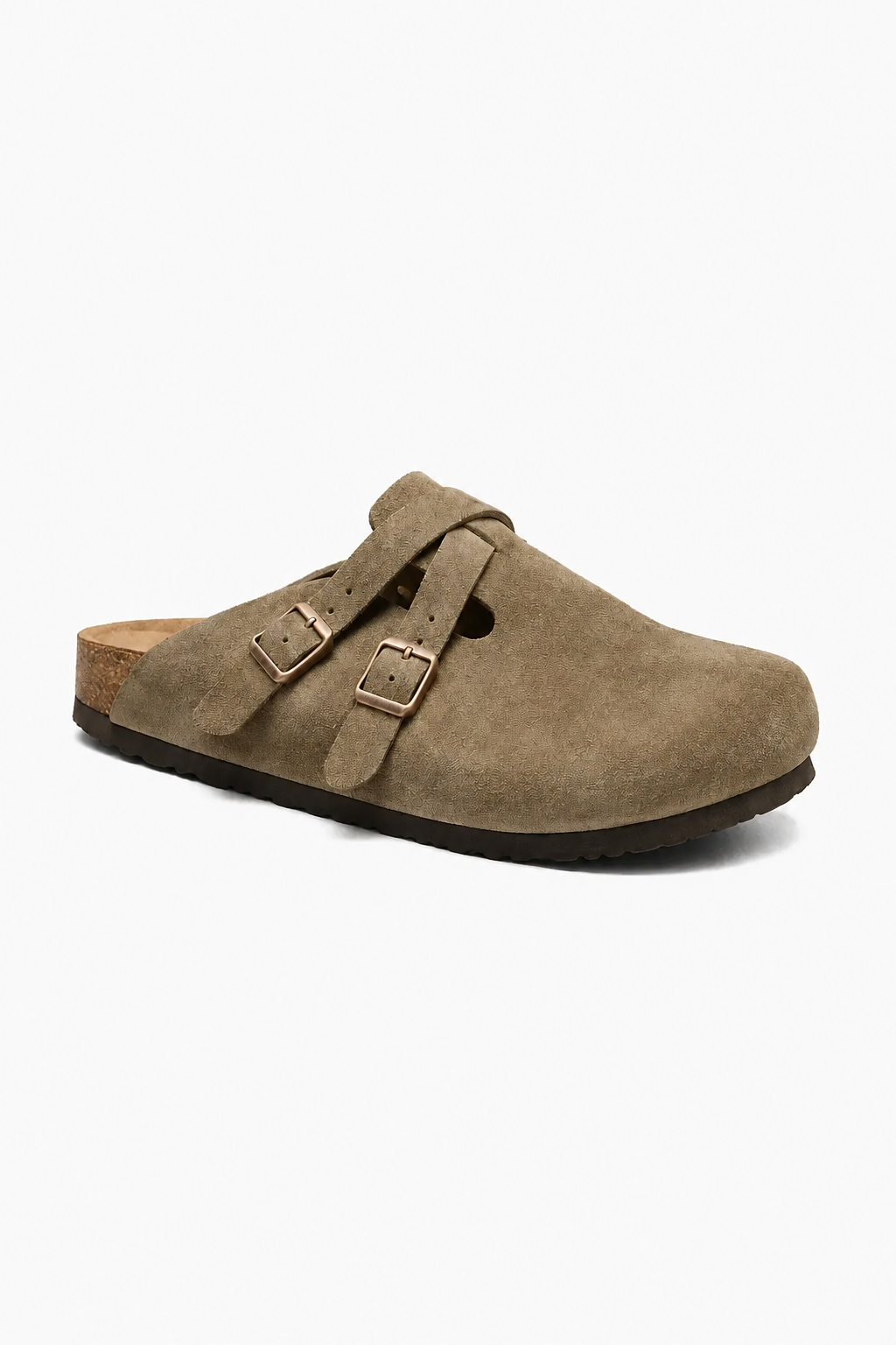 Herresandaler i taupe ruskind med dobbeltspænde – Komfortable og stilrene - - Sko - Valmont Wear