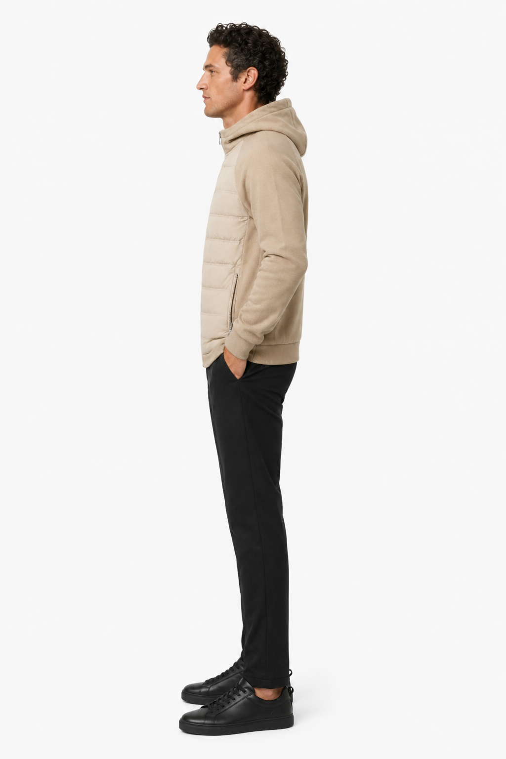Hættetrøje til mænd i beige strik - Behagelig og løs pasform til fritid - - Jakker - Valmont Wear