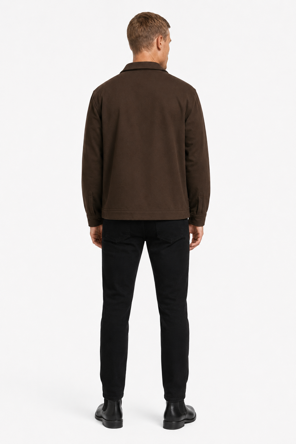 Overshirt jakke til mænd i hør - Kaffebrun regular fit til hverdag og fritid - - Jakker - Valmont Wear