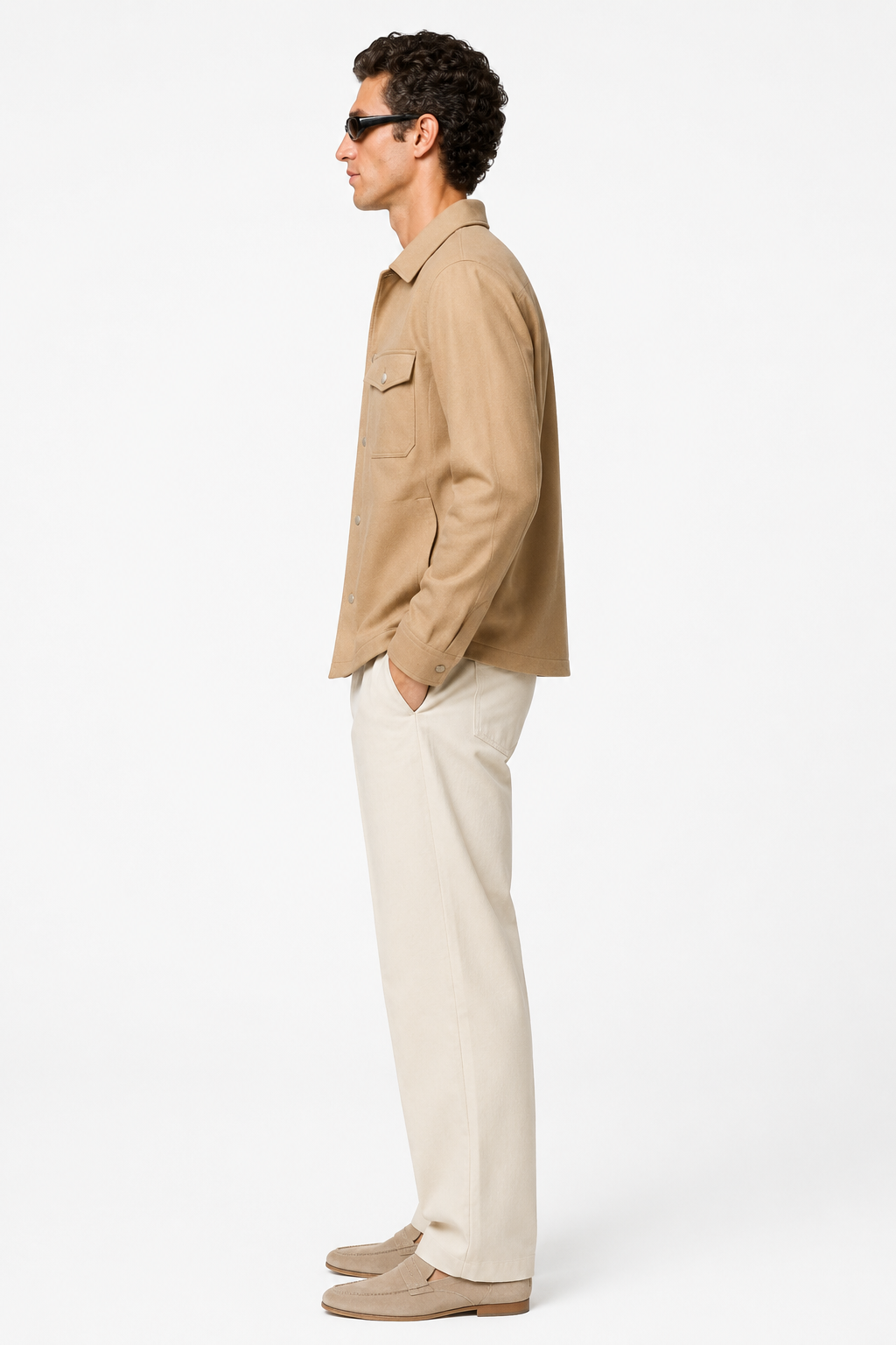 Herre Twill Jakke i Sand Uld - Letvægts Regular Fit, Varm & Komfortabel - - Jakker - Valmont Wear