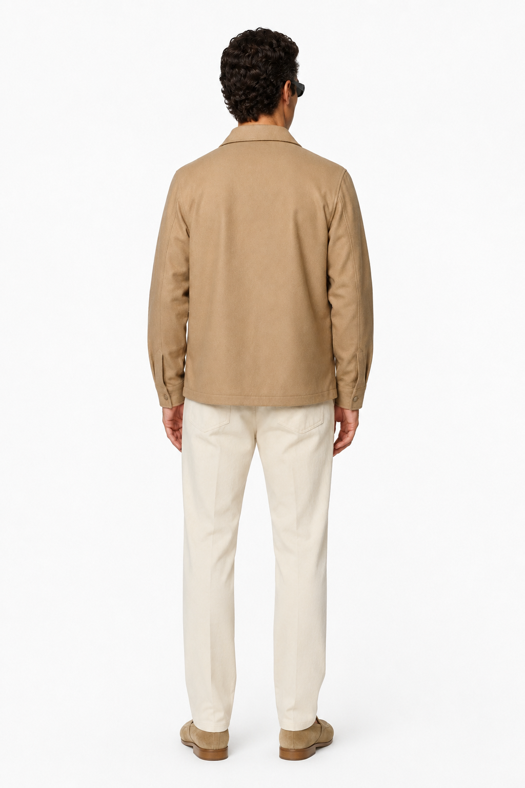 Herre Twill Jakke i Sand Uld - Letvægts Regular Fit, Varm & Komfortabel - - Jakker - Valmont Wear