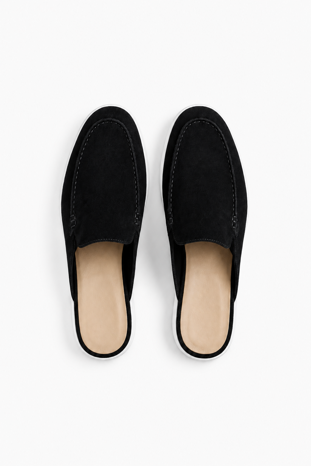 Mule Loafer til Mænd i Sort - Komfortabel Slip-On Sko med Åben Hæl - - Sko - Valmont Wear