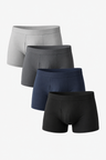 Bambus Boxershorts til Mænd - 4-pak i Marineblå, Sort & Grå - Bløde & Åndbare - 4-pack (Marineblå + Sort + Mørkegrå + Lysegrå) - Boxershorts - Valmont Wear