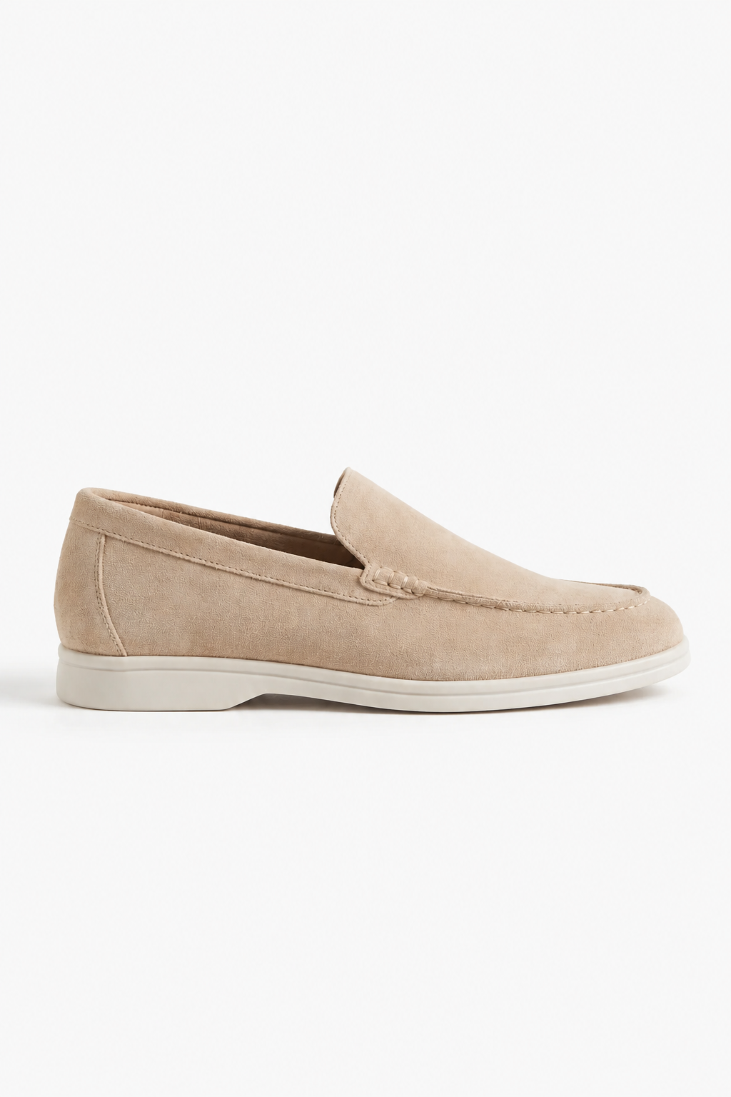 Hären Loafers aus beige Velourslieder – Bequem Slip-on Schong aus Echtlieder