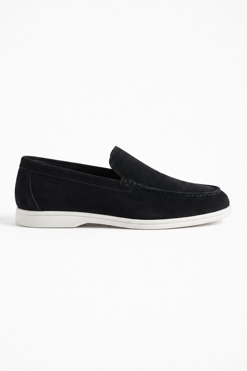 Hären Loafers aus schwaarzem PU-Velourslieder – Bequem Slip-On Schong fir Männer