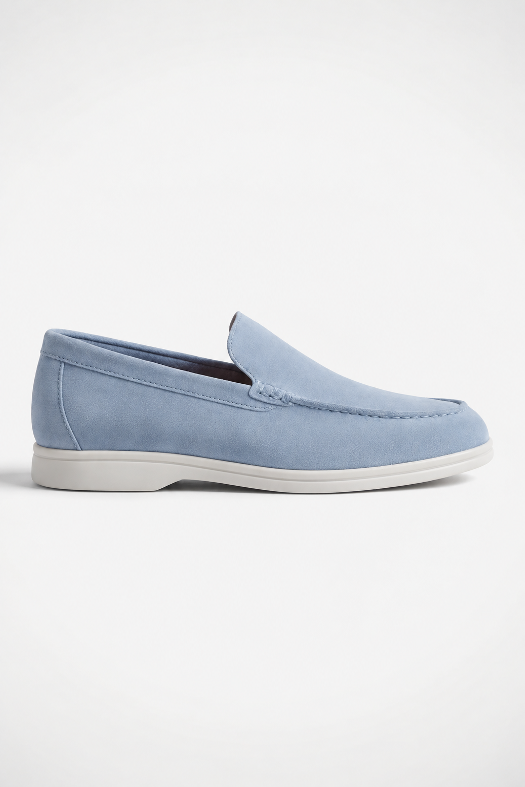 Hären hellblo Slip-On Loafers aus Velourslieder, Normal Passform