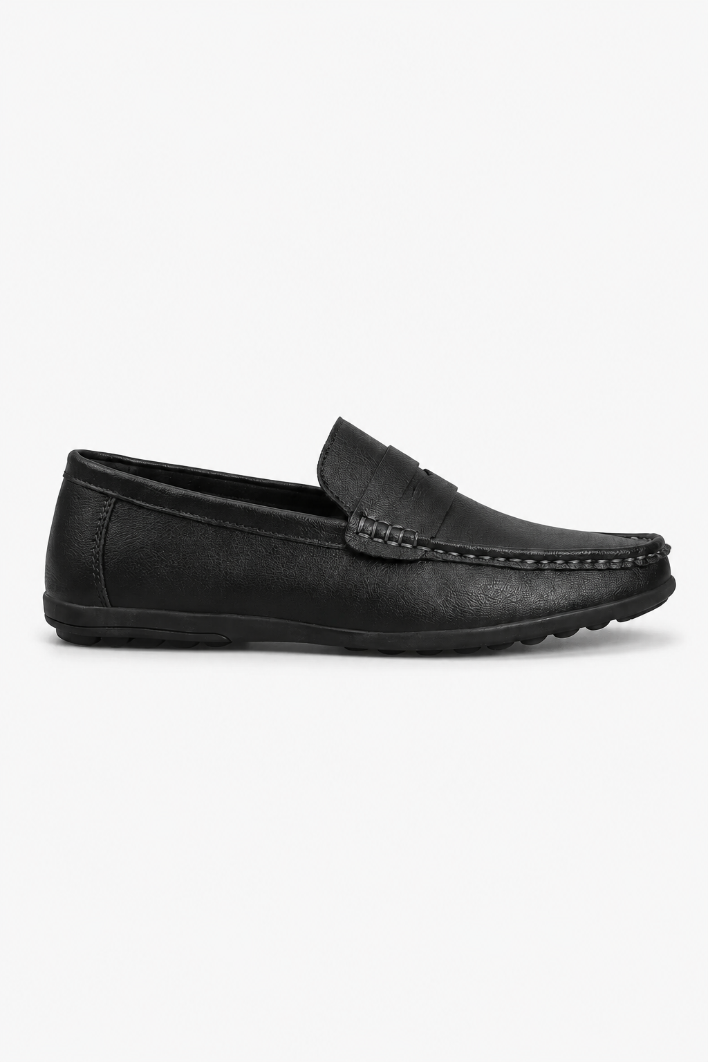 Hären schwaarz Lieder Penny Loafers – Bequem Slip-On Schong mat rutschfester Sohl