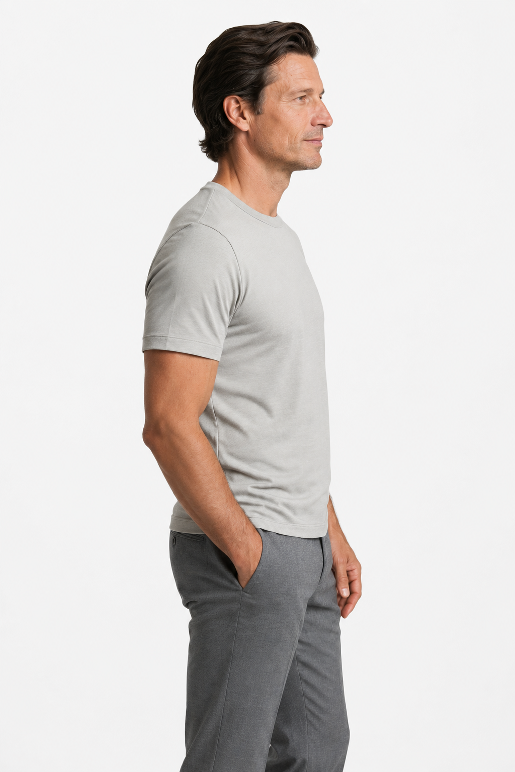 T-Shirt til Mænd - Grå - Uld - Slim Fit - - Herre T-shirts - Valmont Wear