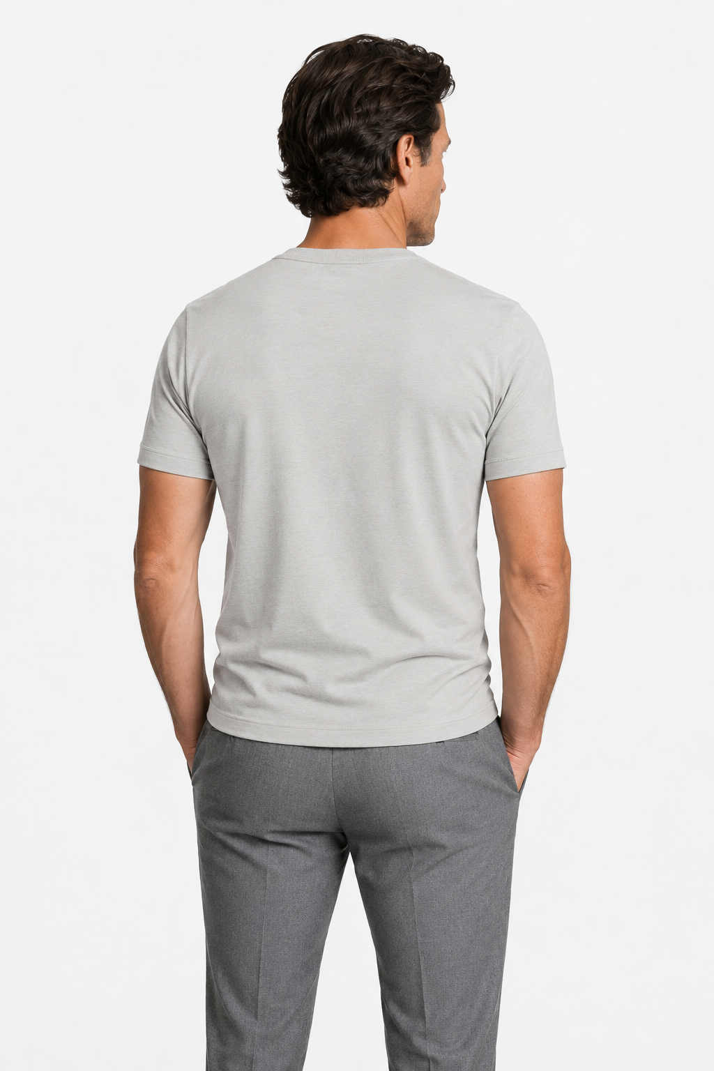 T-Shirt til Mænd - Grå - Uld - Slim Fit - - Herre T-shirts - Valmont Wear