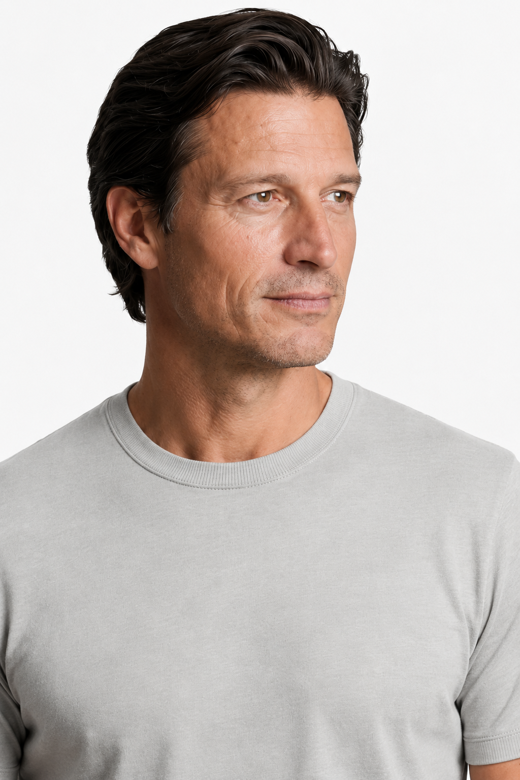T-Shirt til Mænd - Grå - Uld - Slim Fit - - Herre T-shirts - Valmont Wear