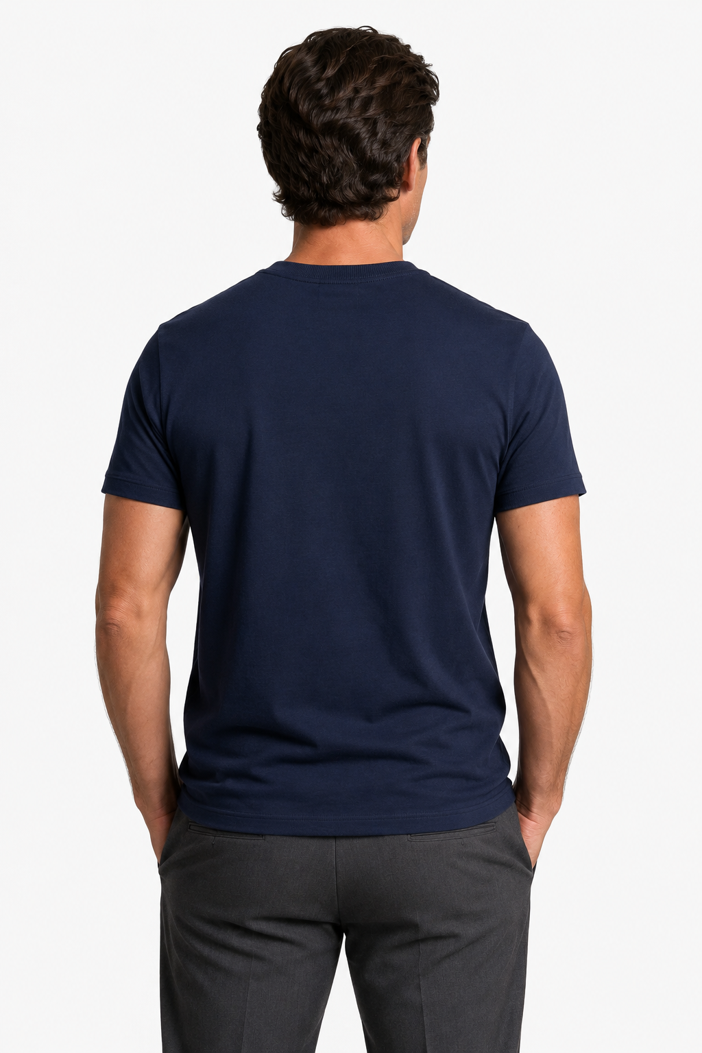 Marineblå T-shirt til Mænd – Slim Fit, Åndbar & Komfortabel - - Herre T-shirts - Valmont Wear