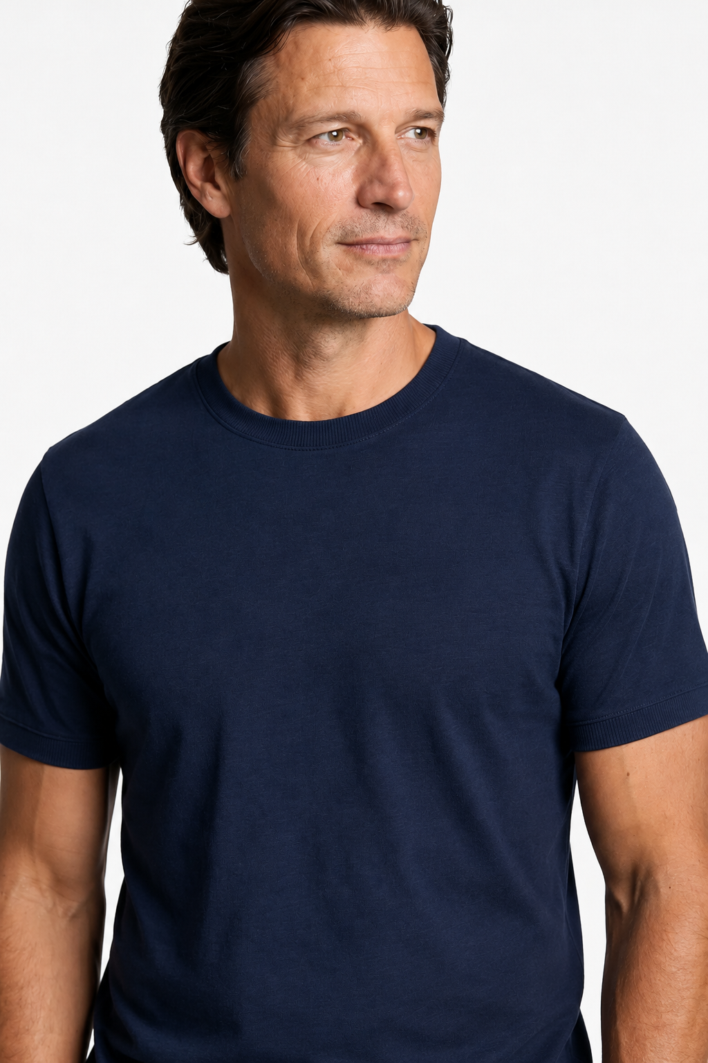 Marineblå T-shirt til Mænd – Slim Fit, Åndbar & Komfortabel - - Herre T-shirts - Valmont Wear