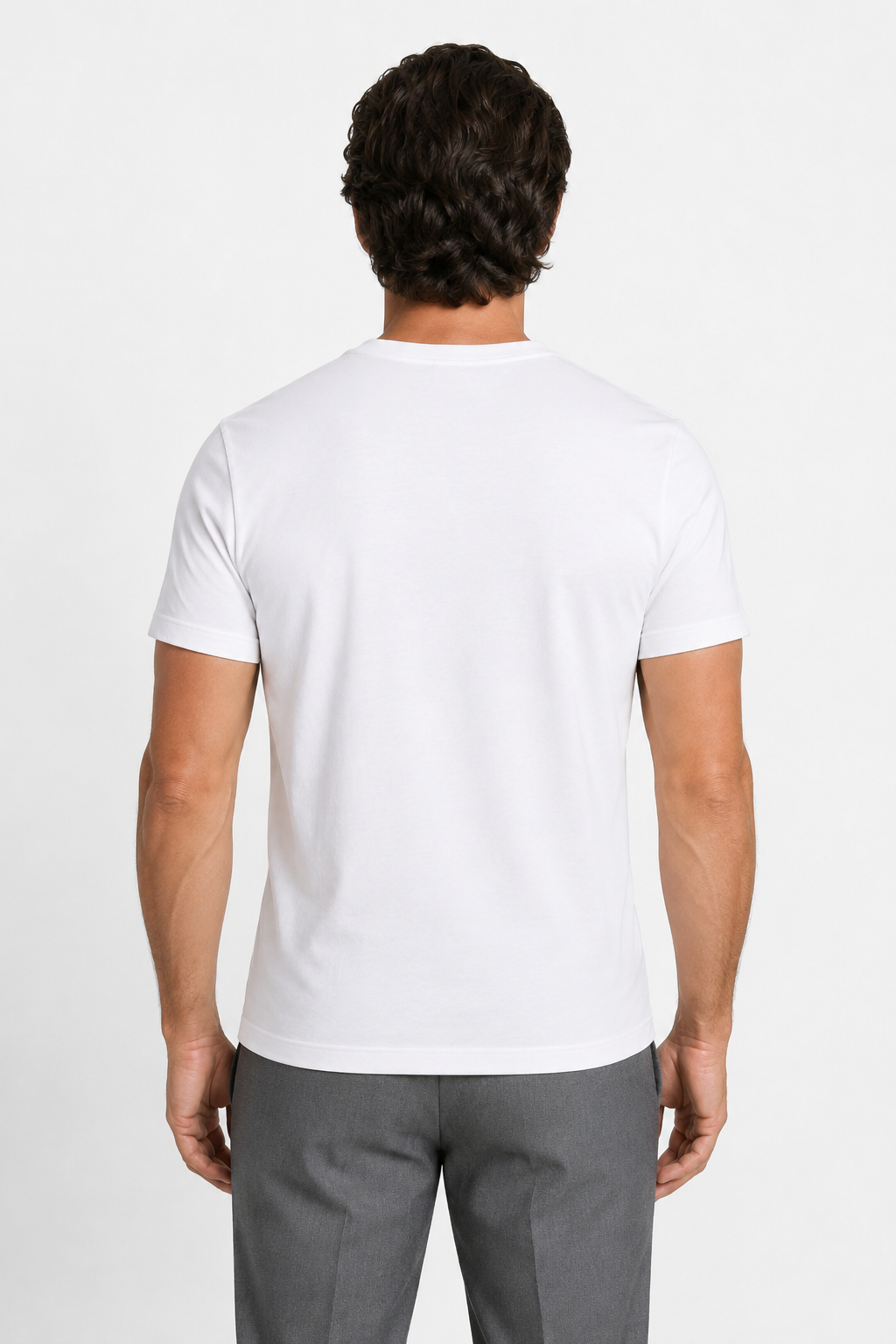 T-shirt til mænd, hvid slim fit i blød bomuld – Str. XL - - Herre T-shirts - Valmont Wear