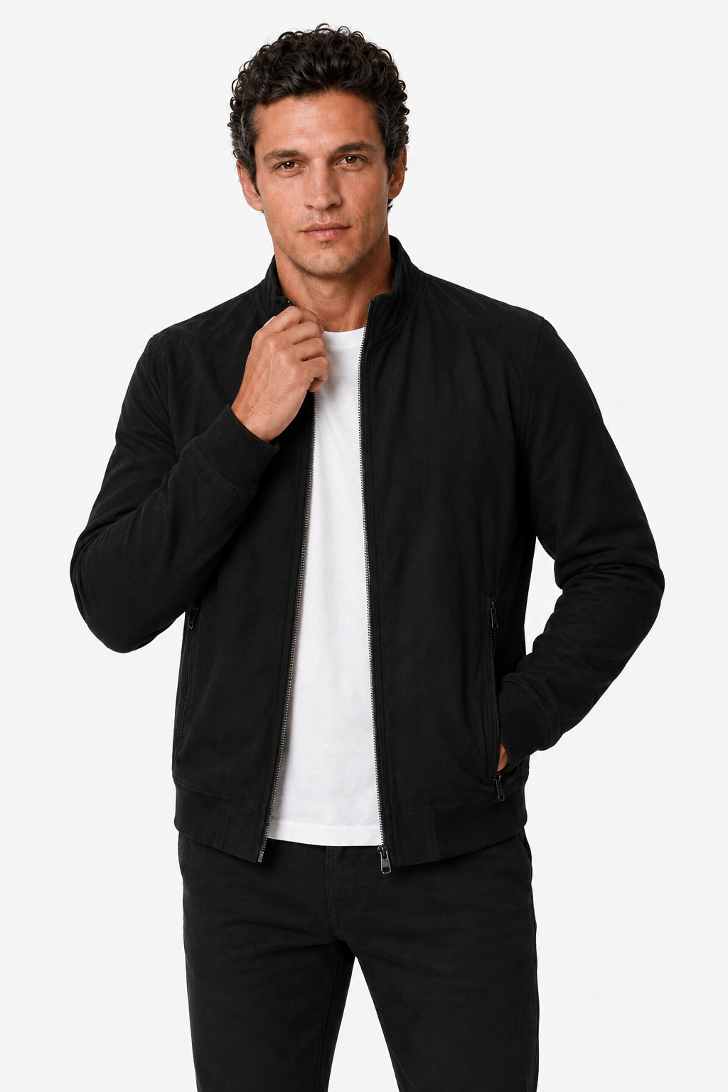 Herre Bomberjakke Sort | Klassisk Regular Fit Jakke i Premium Kvalitet - - Bomberjakke - Valmont Wear