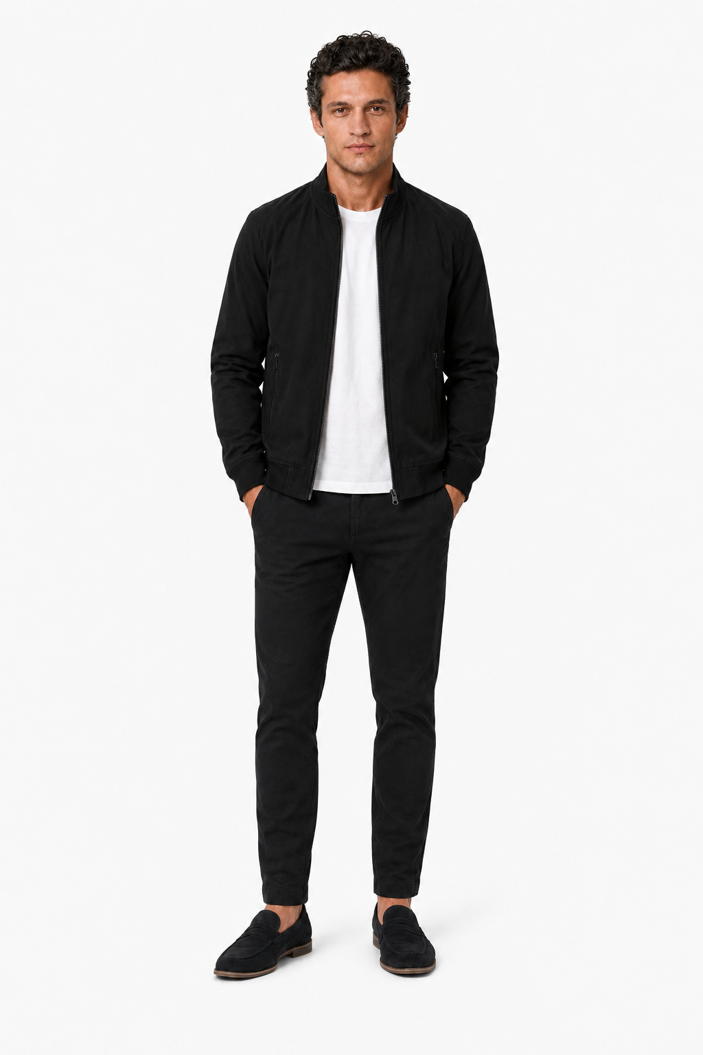 Herre Bomberjakke Sort | Klassisk Regular Fit Jakke i Premium Kvalitet - - Bomberjakke - Valmont Wear