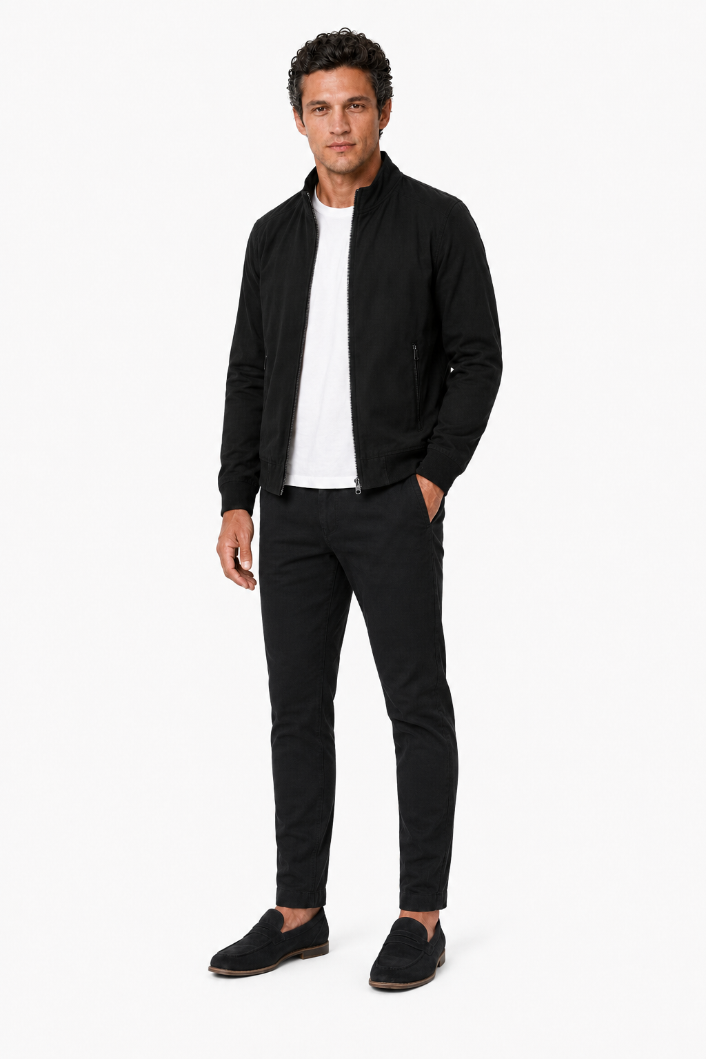 Herre Bomberjakke Sort | Klassisk Regular Fit Jakke i Premium Kvalitet - - Bomberjakke - Valmont Wear
