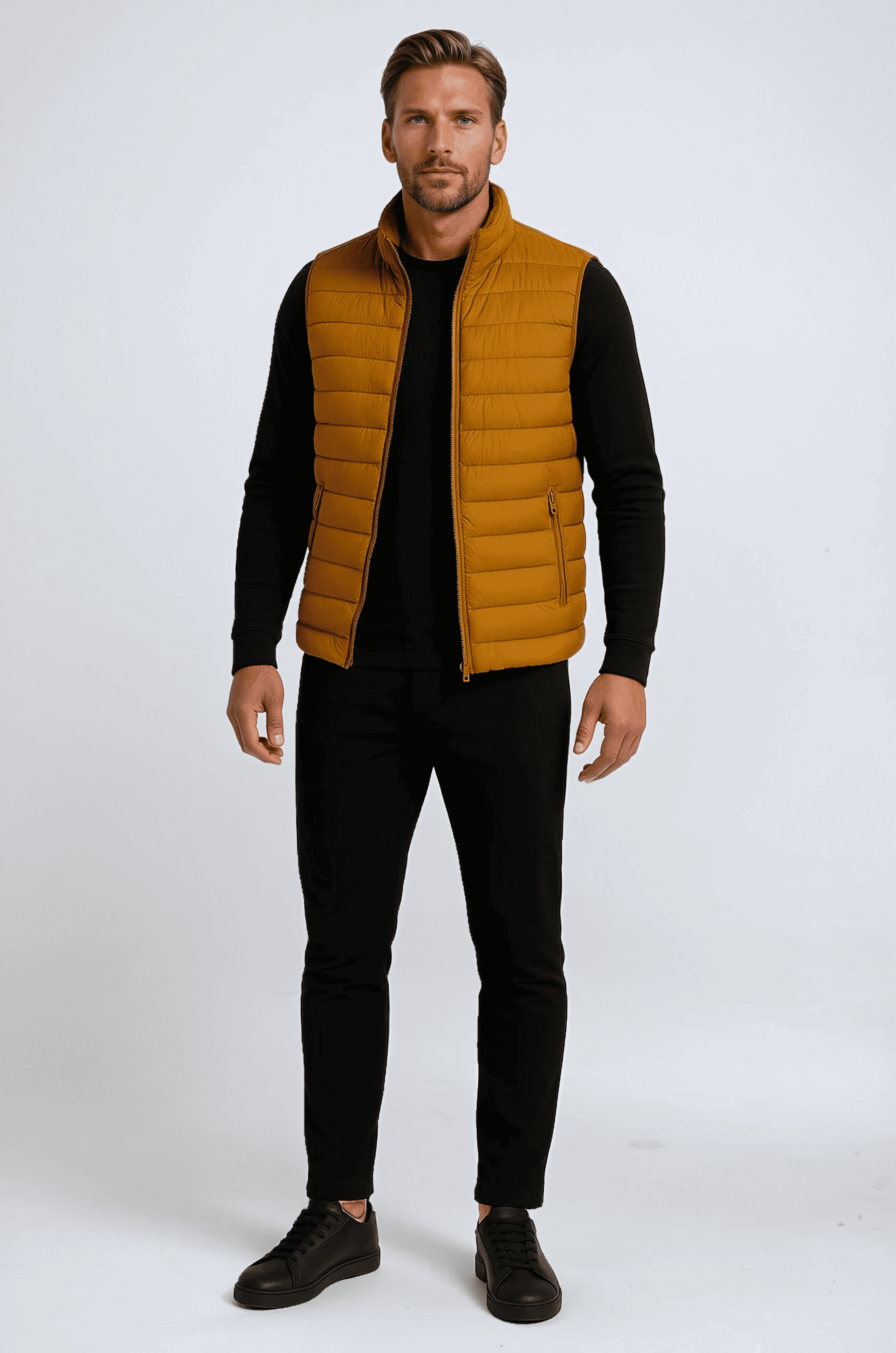 Premium Herre Gurkemeje Puffervest - - Puffer Vest - Valmont Wear