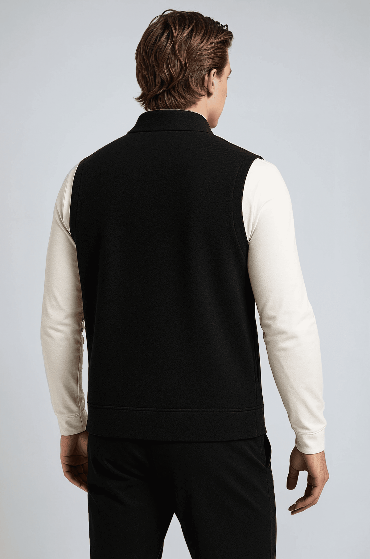 Klassisk Sort Strikket Ærmeløs Vest - - Veste - Valmont Wear