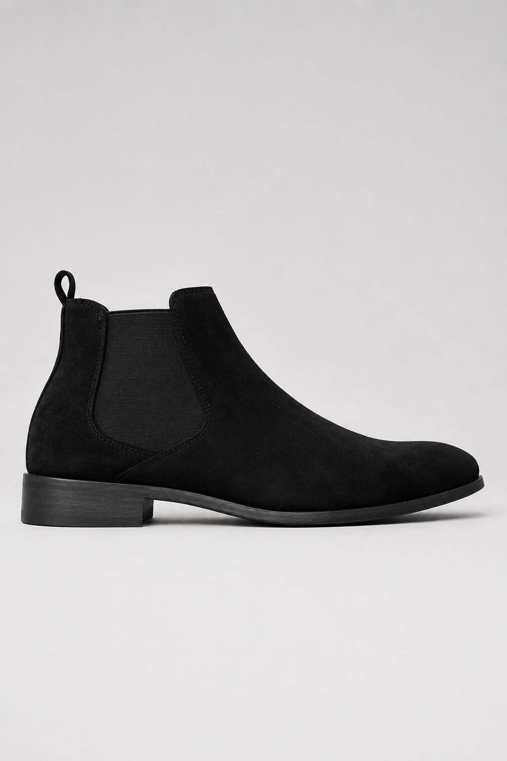 Men's Black Suede Chelsea Boots – Classic Slip-On Boots for Everyday & Parties