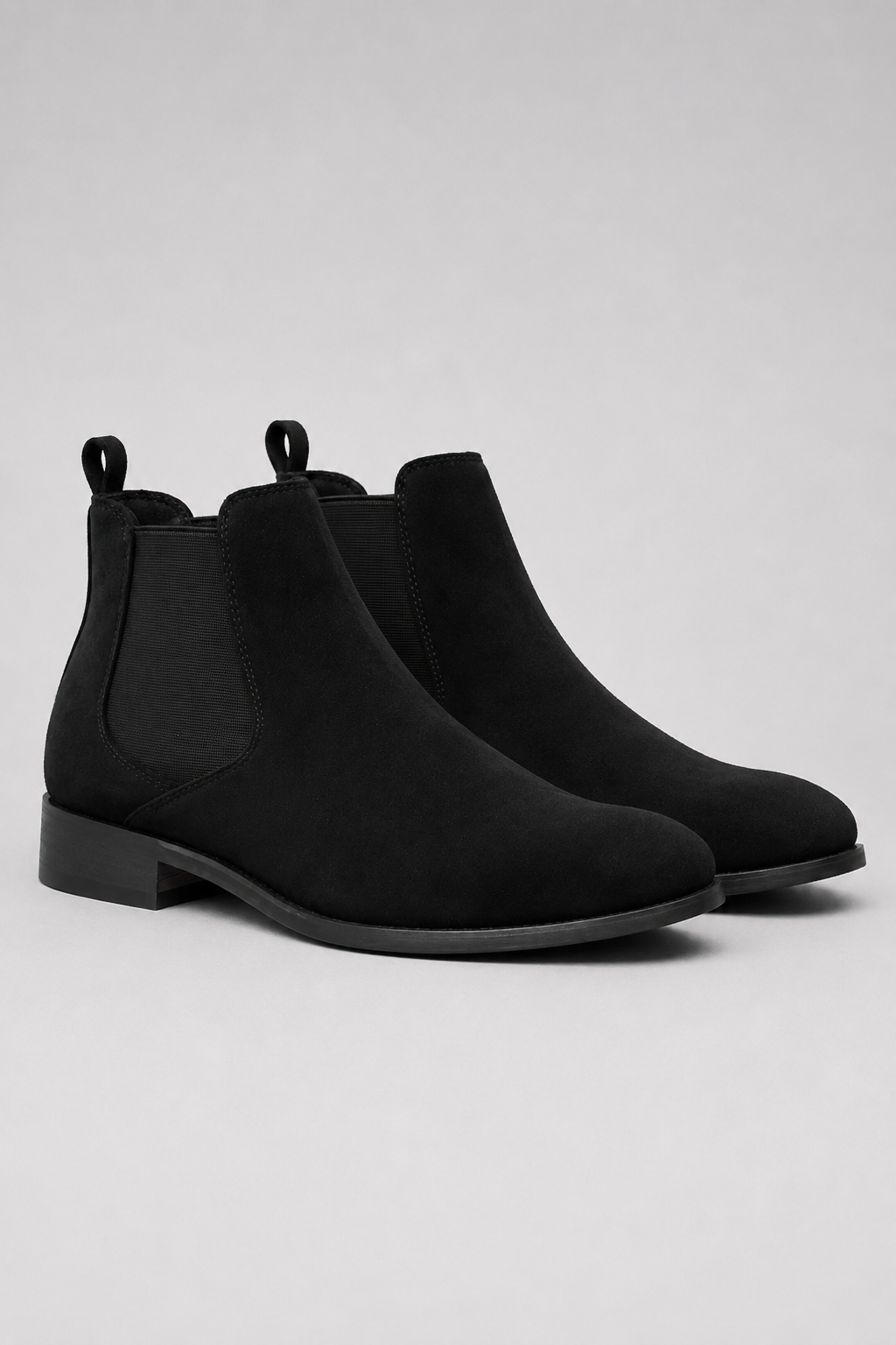 Men's Black Suede Chelsea Boots – Classic Slip-On Boots for Everyday & Parties