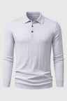 Pullover til Mænd - Lysegrå - Kabelstrik - Krave Langærmet - lysegrå - Sweater - Valmont Wear