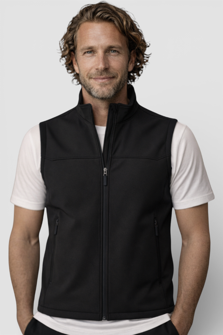 Komfortabel Herrevest i Stretch Fleece – Fuld Lynlås og Tidløst Design