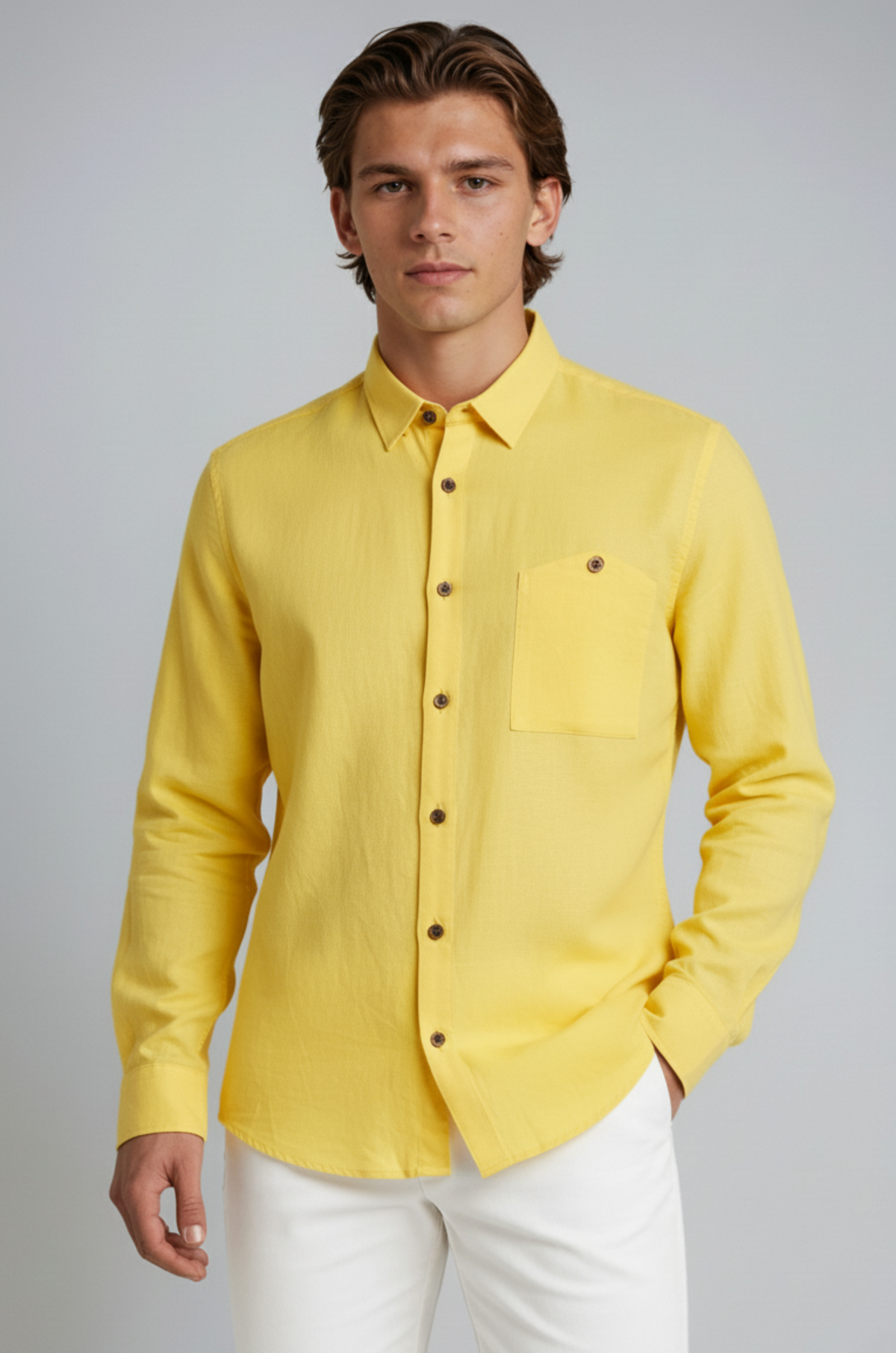 Monaco Linskjorte – Lysegul - Lysegul - Linskjorte - Valmont Wear