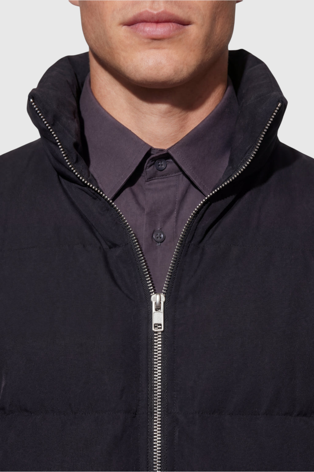 Kort Pufferjakke til Mænd – Quiltet – Sort