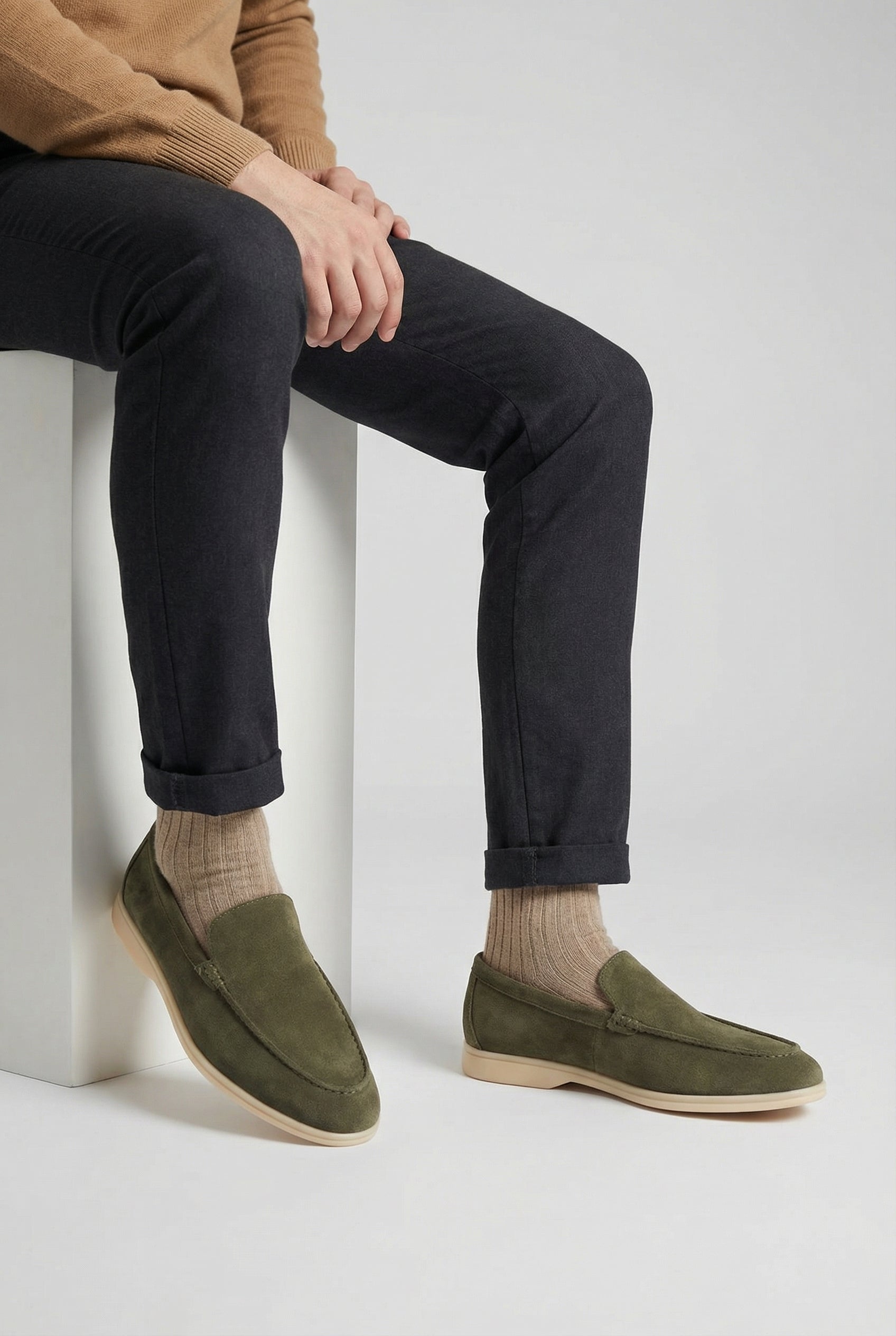 Casual Herreloafers – Olivengrøn