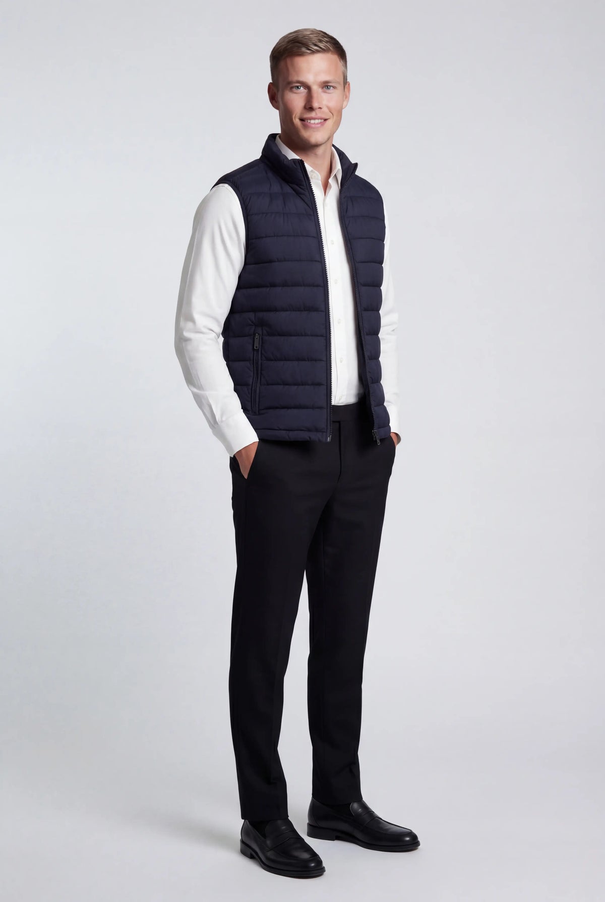 Premium Herre Marineblå Puffervest - Puffer Vest - Valmont Wear