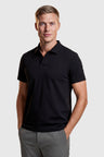 Sort Slim Fit Polo T-shirt til Mænd – Åndbart teknisk stof til sport & hverdag - Sort - Polo skjorter - Valmont Wear