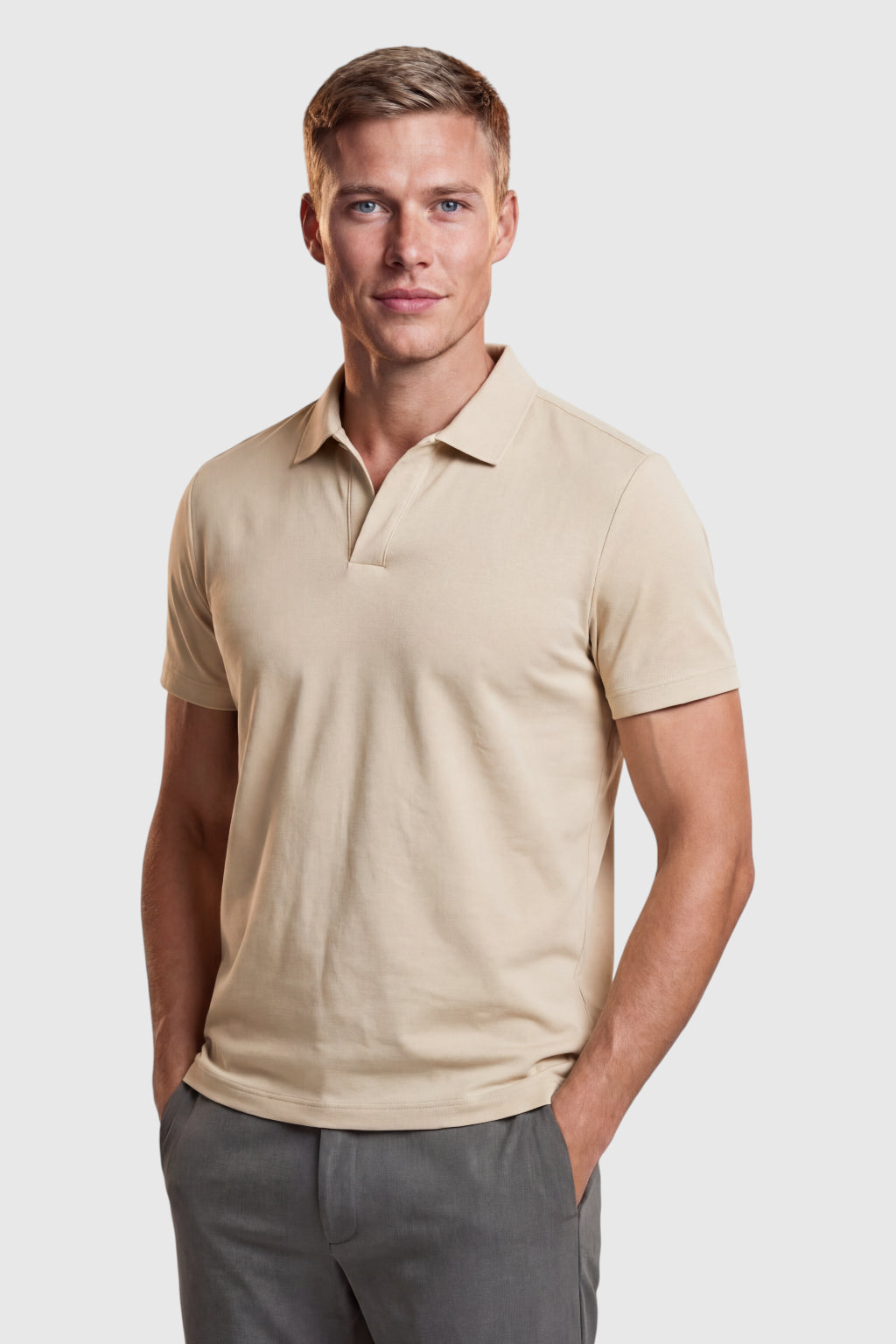 Polo Shirt Mænd i Teknisk Stof Slank Fit