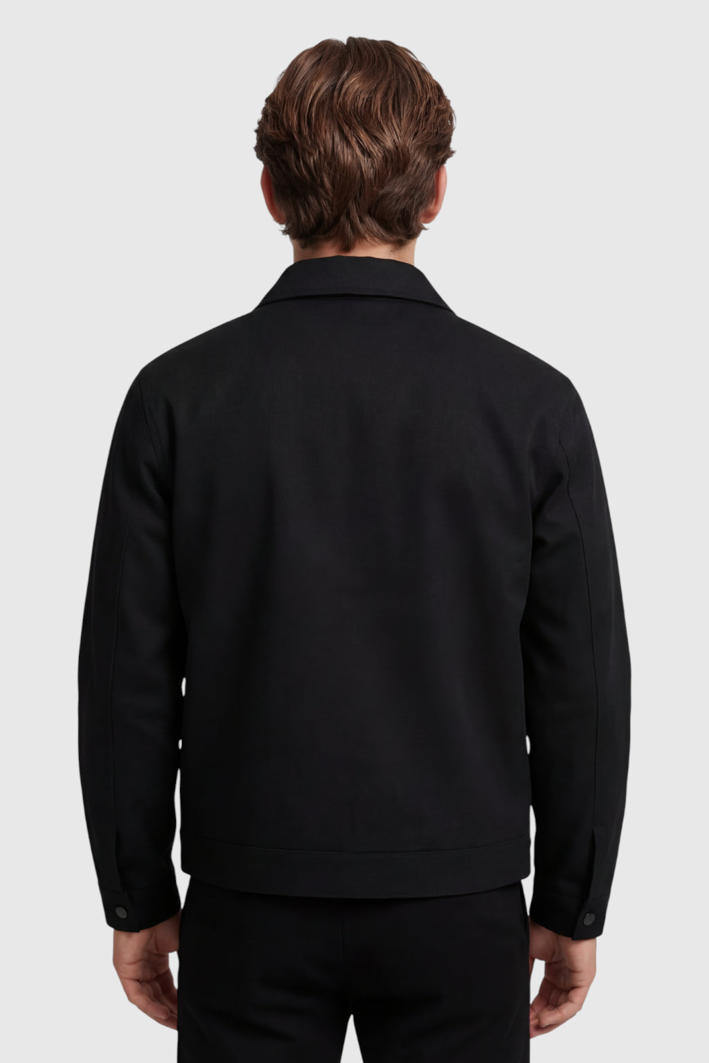 Letvægts Twill Jakke til Mænd – Sort – Regular Fit