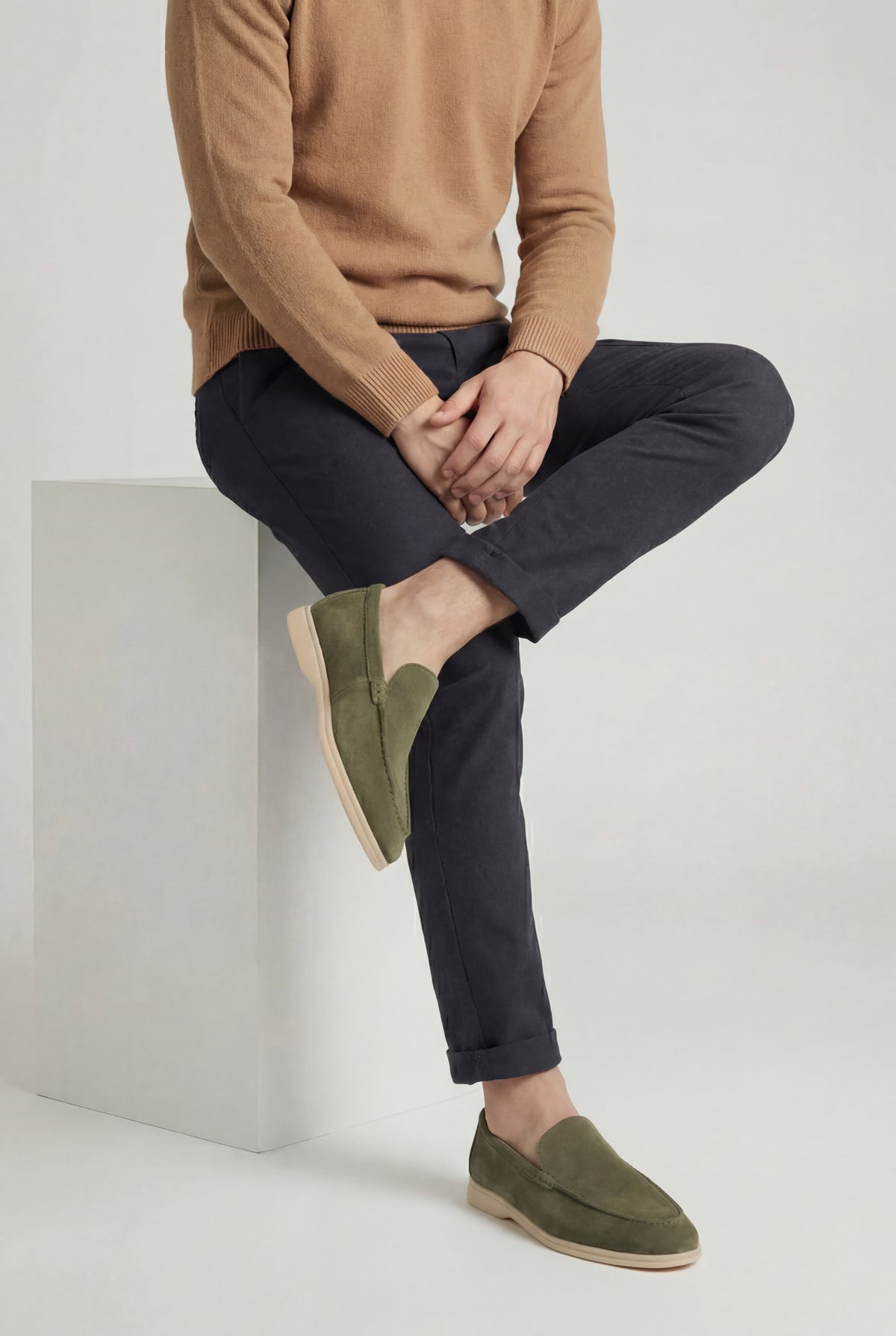 Casual Herreloafers - Olivengrøn - 38 - Loafers - Valmont Wear