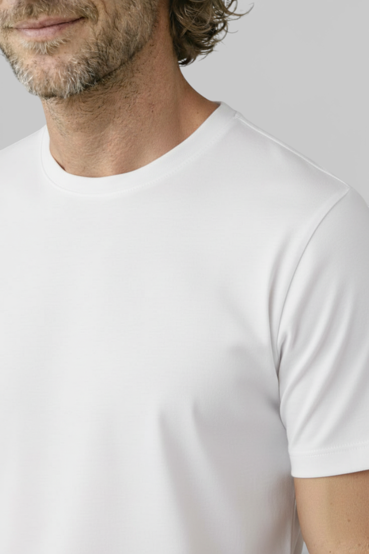 Hvid Slim-Fit T Shirt Herre til Mænd