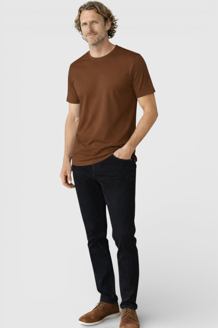 Herre Slim-Fit T-Shirt i Høj Kvalitet Bomuld