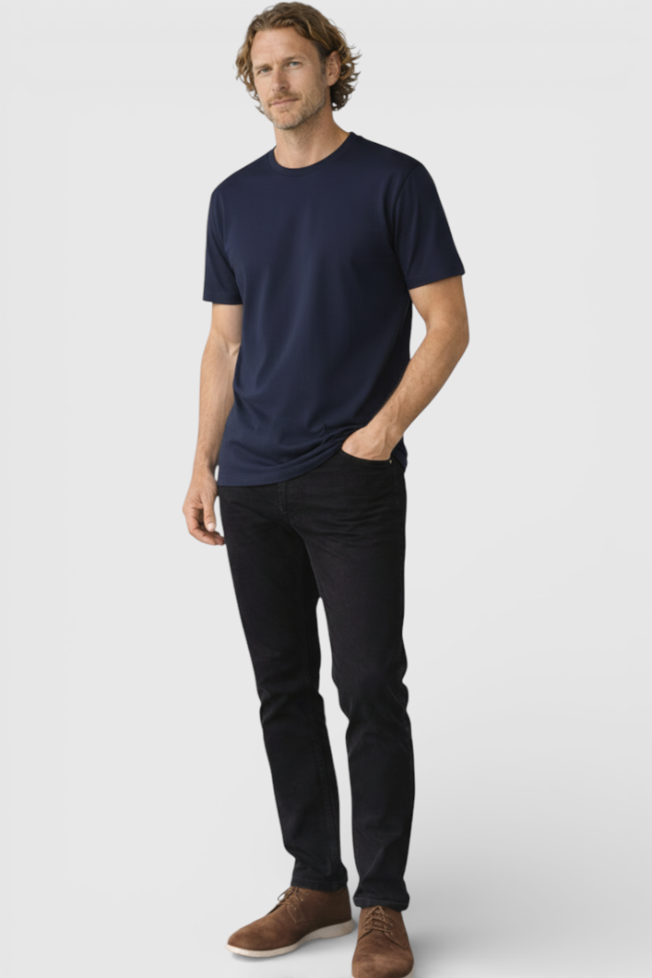 Herre Slim-Fit T-Shirt i Marineblå