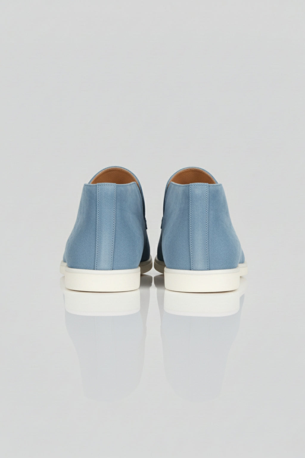 Herre Ruskinds Loafer Støvler – Slip-On Chukka Stil, Flad Hæl – Lyseblå - - Boots - Valmont Wear