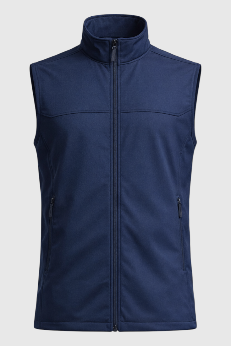 Let og Fleksibel Herrevest med Ståkrave – Fuld Lynlås og Komfortabel Pasform