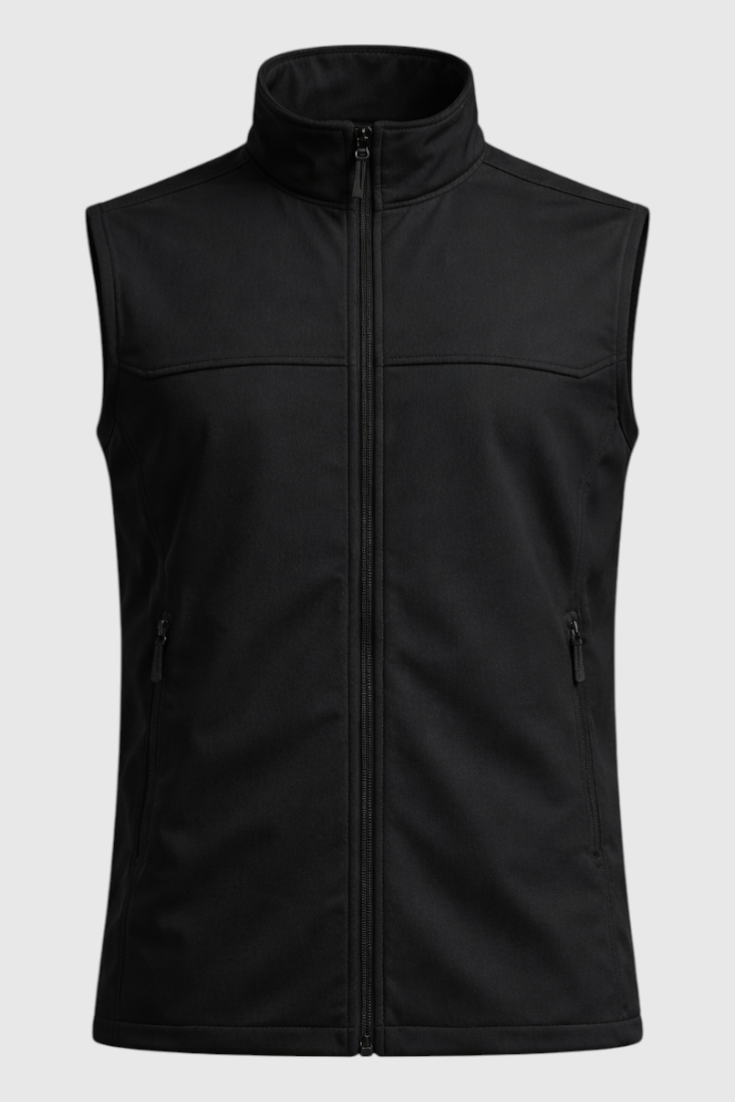 Komfortabel Herrevest i Stretch Fleece – Fuld Lynlås og Tidløst Design