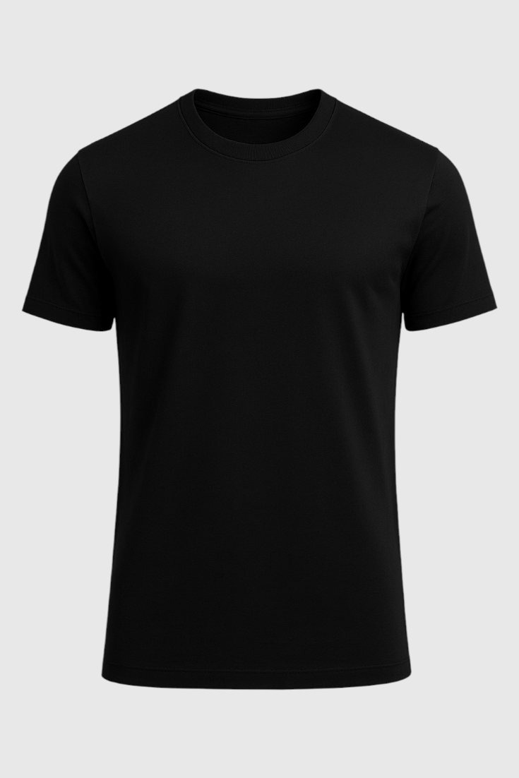 Herre Slim-Fit Merceriseret T-shirt i Sort - Valmont Wear