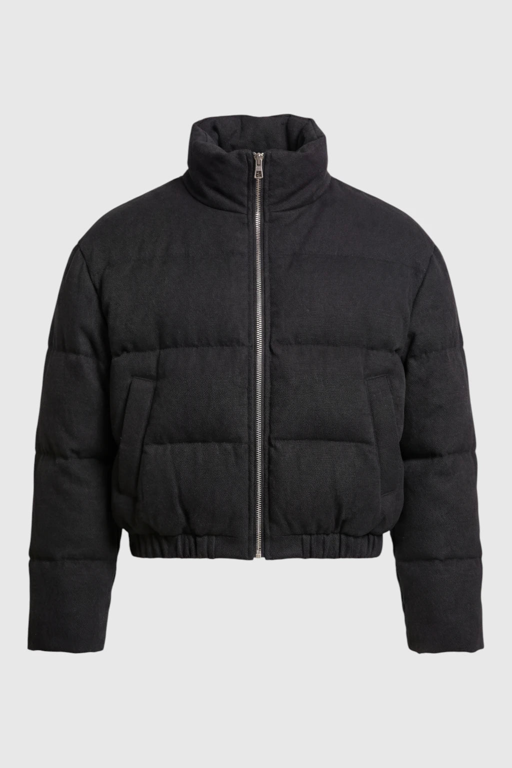 Kort Pufferjakke til Mænd – Quiltet – Sort