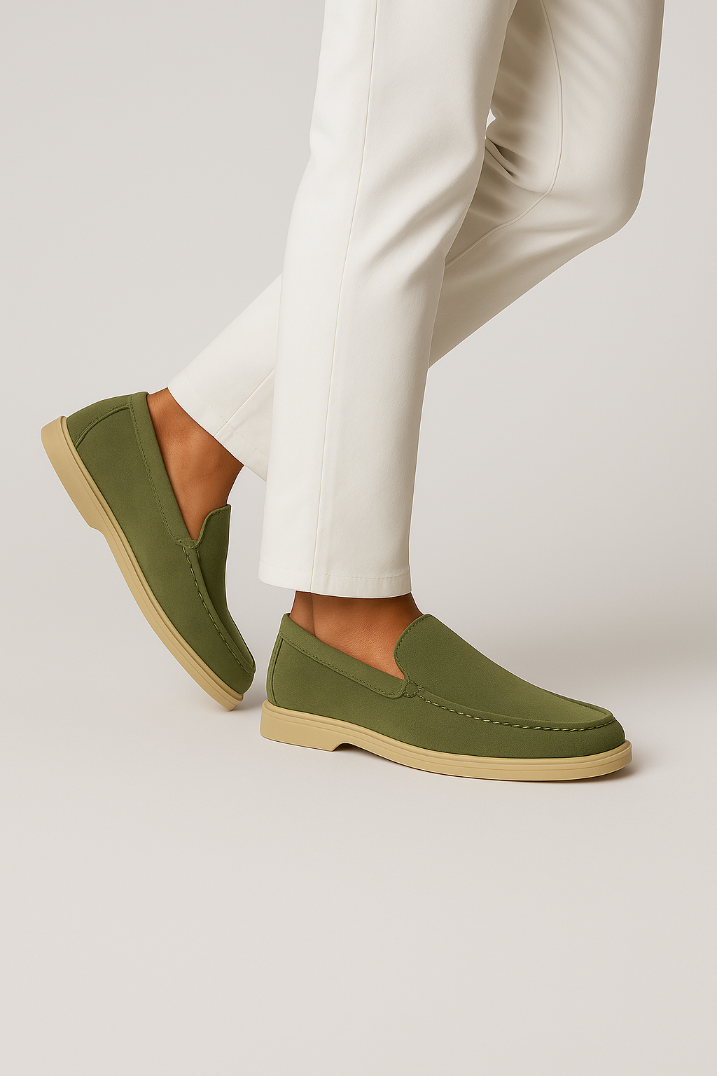 Casual Herreloafers – Olivengrøn - - Loafers - Valmont Wear