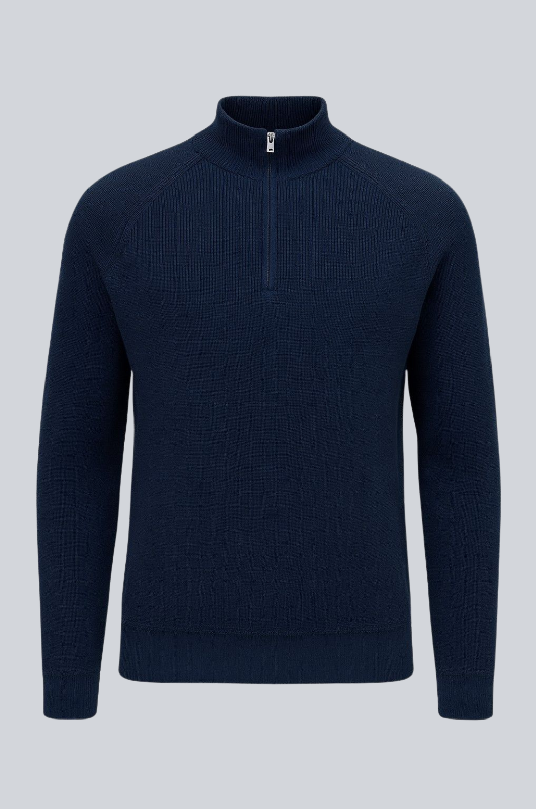 Herre Half-Zip Striktrøje med Ståkrave – Kongeblå - - Striktrøje - Valmont Wear