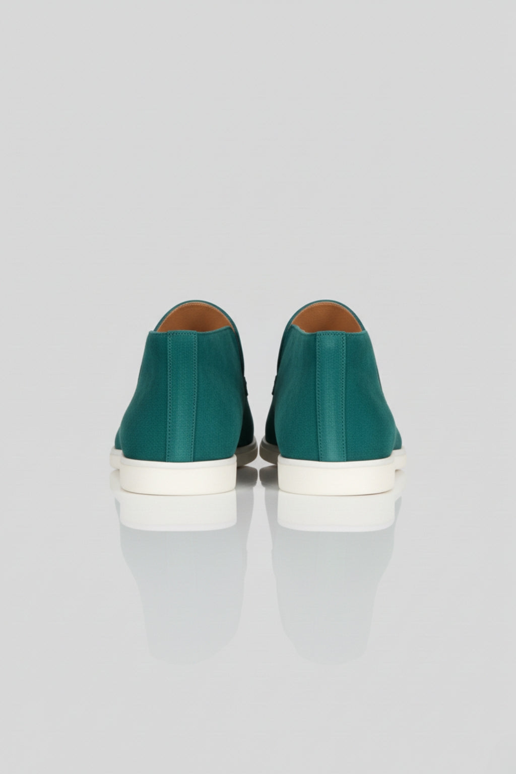 Herre Ruskinds Loafer Støvler – Slip-On Chukka Stil, Flad Hæl – Blågrøn - - Boots - Valmont Wear